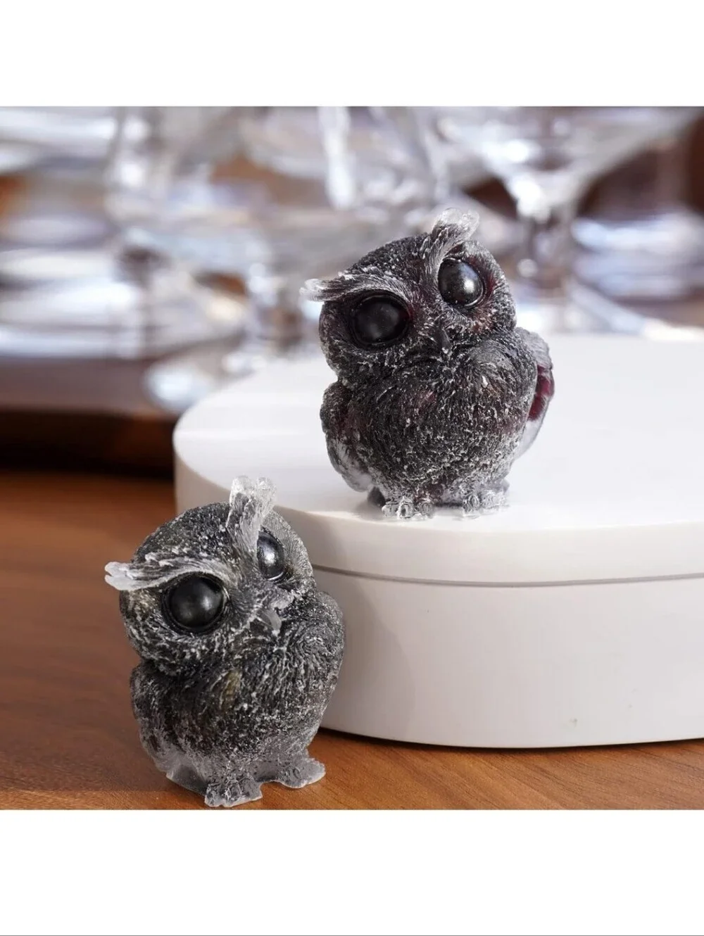 Plush Owl Small Pet Toy - Gray